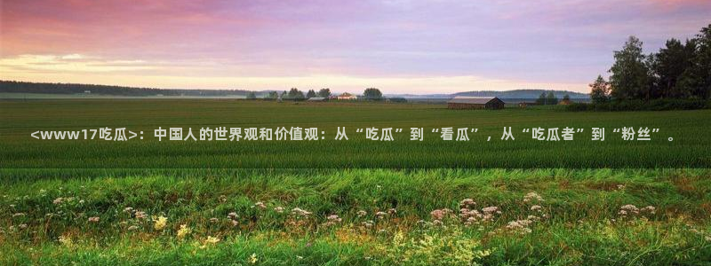 八月瓜尽量少吃的原因：<www17吃瓜>：中国人的世界观和价值观：从“吃瓜”到“看瓜”，从“吃瓜者”到“粉丝”。
